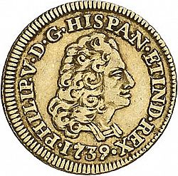 Large Obverse for 1 Escudo 1739 coin