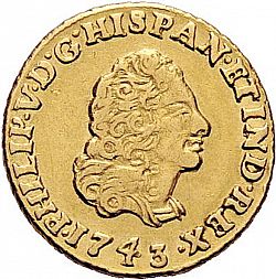 Large Obverse for 1 Escudo 1743 coin