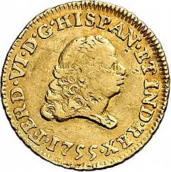 Large Obverse for 1 Escudo 1755 coin