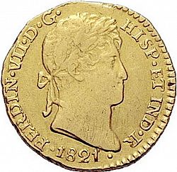 Large Obverse for 1 Escudo 1821 coin