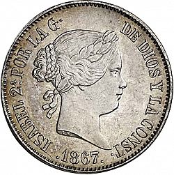 Large Obverse for 1 Escudo 1867 coin