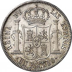 Large Reverse for 1 Escudo 1865 coin