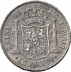 Large Reverse for 1 Escudo 1866 coin