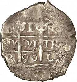 Large Obverse for 1 Real 1690 coin