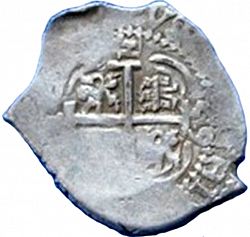 Large Reverse for 1 Real 1665 coin