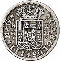 Large Obverse for 1 Real 1765 coin