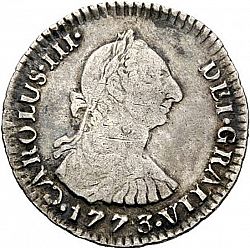 Large Obverse for 1 Real 1773 coin