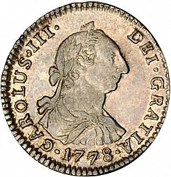 Large Obverse for 1 Real 1778 coin