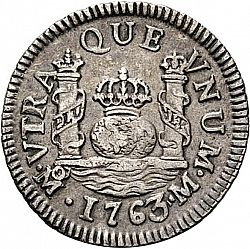 Large Reverse for 1 Real 1763 coin