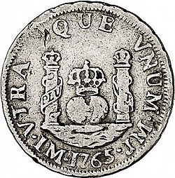 Large Reverse for 1 Real 1765 coin