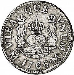 Large Reverse for 1 Real 1766 coin