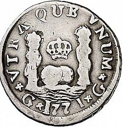 Large Reverse for 1 Real 1771 coin