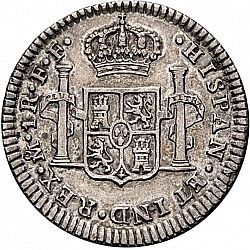 Large Reverse for 1 Real 1782 coin