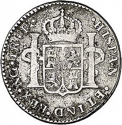 Large Reverse for 1 Real 1782 coin
