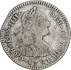 Large Obverse for 1 Real 1791 coin