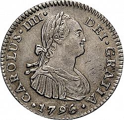 Large Obverse for 1 Real 1796 coin