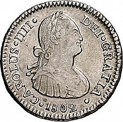 Large Obverse for 1 Real 1802 coin