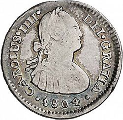 Large Obverse for 1 Real 1804 coin