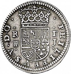 Large Obverse for 1 Real 1717 coin