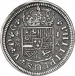 Large Obverse for 1 Real 1721 coin