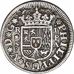 Large Obverse for 1 Real 1733 coin