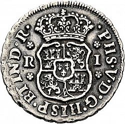 Large Obverse for 1 Real 1743 coin