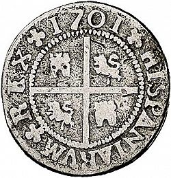 Large Reverse for 1 Real 1701 coin