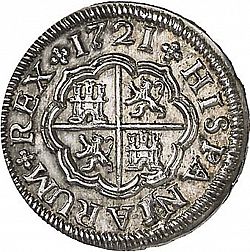 Large Reverse for 1 Real 1721 coin