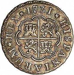 Large Reverse for 1 Real 1731 coin