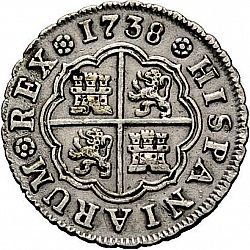 Large Reverse for 1 Real 1738 coin