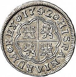 Large Reverse for 1 Real 1742 coin
