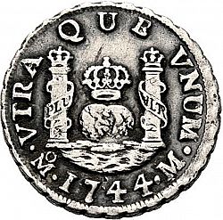 Large Reverse for 1 Real 1743 coin