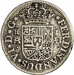 Large Obverse for 1 Real 1747 coin