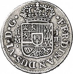 Large Obverse for 1 Real 1750 coin