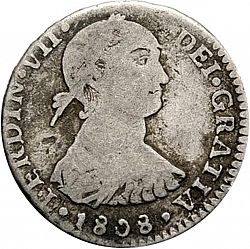 Large Obverse for 1 Real 1808 coin