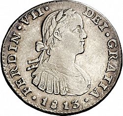 Large Obverse for 1 Real 1813 coin