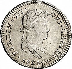 Large Obverse for 1 Real 1821 coin