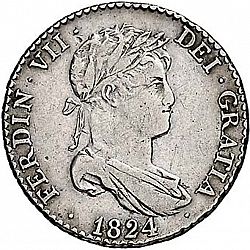 Large Obverse for 1 Real 1824 coin