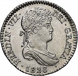 Large Obverse for 1 Real 1828 coin