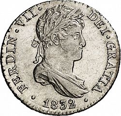 Large Obverse for 1 Real 1832 coin