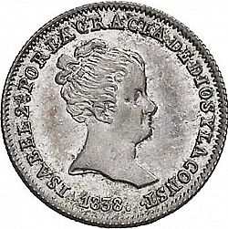 Large Obverse for 1 Real 1838 coin