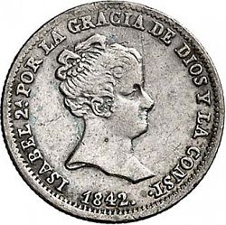 Large Obverse for 1 Real 1842 coin