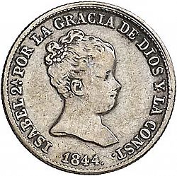 Large Obverse for 1 Real 1844 coin