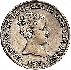 Large Obverse for 1 Real 1845 coin