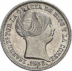 Large Obverse for 1 Real 1852 coin