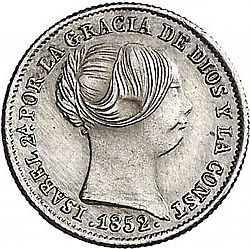 Large Obverse for 1 Real 1852 coin