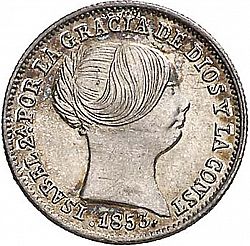 Large Obverse for 1 Real 1853 coin