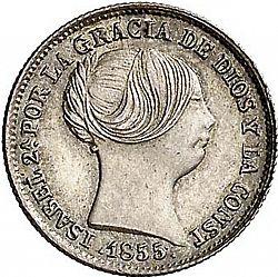 Large Obverse for 1 Real 1855 coin