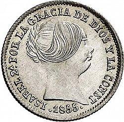Large Obverse for 1 Real 1855 coin