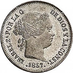 Large Obverse for 1 Real 1857 coin